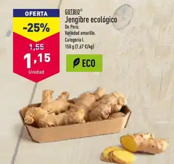 ALDI Gutbio Jengibre ecologico 150 g oferta