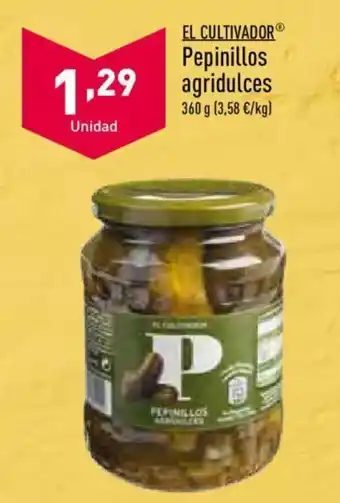 ALDI El Cultivador Pepinillos agridulces 360 g oferta