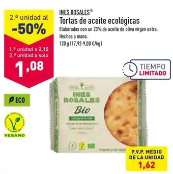 ALDI Ines Rosales Tortas de aceite ecologicas 120 g oferta