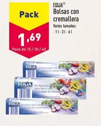 ALDI Folia Bolsas an cremallera oferta