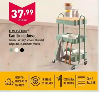 ALDI Home Creation Carrito multiusos 46x78.5x35cm oferta