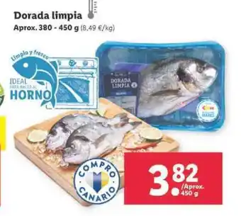 Lidl Dorada limpia 380-450g oferta