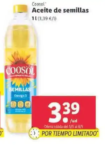 Lidl Coosol Aceite de semillas 1L oferta