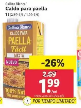 Lidl Gallina Blanca Caldo para paella 1L oferta