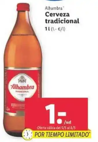 Lidl Alhambra Cerveza tradicional 1L oferta