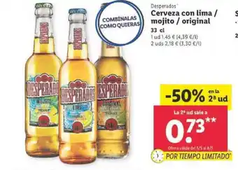 Lidl Desperados Cerveza con lima / mojito / original 33cl oferta