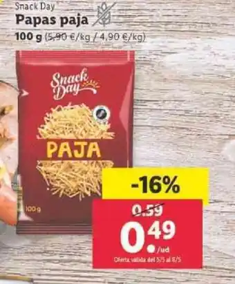 Lidl Smack Day Papas paja 100g oferta
