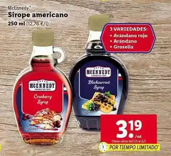Lidl McEnnedy Sirope americano 250ml oferta
