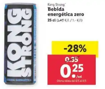 Lidl Kong Strong Bebida energética zero 25cl oferta
