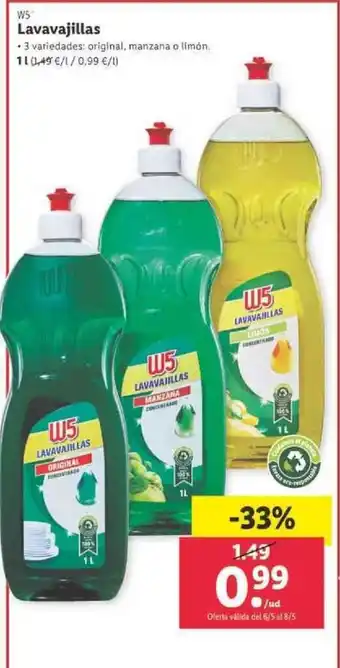 Lidl W5 Lavavajillas 1L oferta