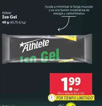 Lidl Athlete Iso Gel 40g oferta