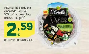 HiperDino Florette barqueta ensalada deluxe, 165 g o completa mixta 190 g oferta