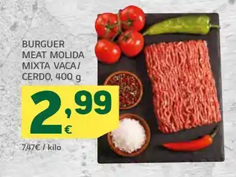 HiperDino Burger meat molida mixta vaca / cerdo, 400 g oferta