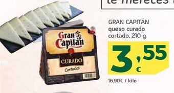 HiperDino Gran capitán queso curado cortado, 210 g oferta