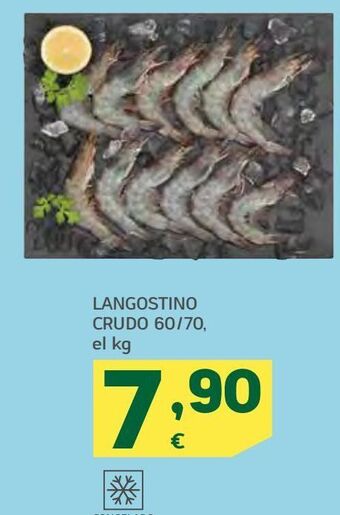 HiperDino Langostino crudo 60/70, el kg oferta