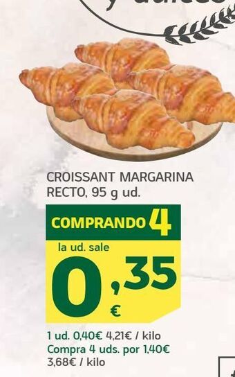 HiperDino Croissant margarina recto, 95 g ud oferta