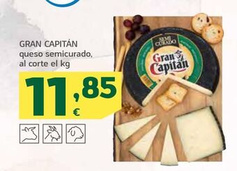 HiperDino Gran capitán queso semicurado, al corte el kg oferta