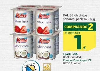 HiperDino Kalise distintos sabores, pack 4x125 g oferta