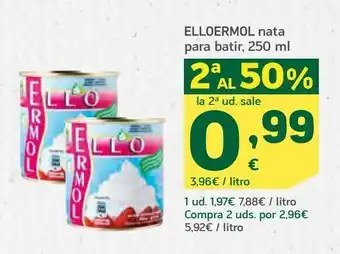 HiperDino Nata para batir, 250 ml, elloermol oferta