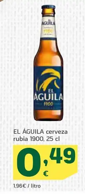 HiperDino Cerveza rubia 1900, 25 cl, el águila oferta