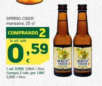 HiperDino Spring cider manzana, 25 cl oferta