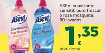 HiperDino Asevi suavizante sensitif, puro frescor o rosa mosqueta, 60 lavados oferta