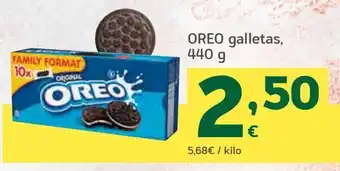 HiperDino Oreo galletas, 440 g oferta
