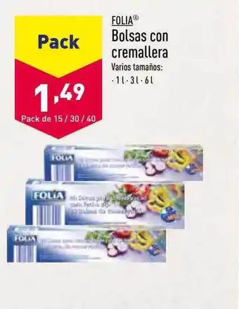 ALDI Folia Bolsas Con Cremallera oferta