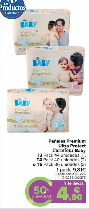 Carrefour Pañales premium ultra protect carrefour baby oferta