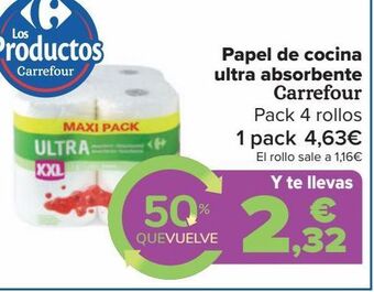 Carrefour Papel de cocina ultra absorbente carrefour oferta