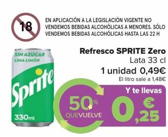 Carrefour Refresco sprite zero oferta