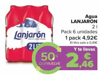 Carrefour Agua lanjarón pack 6 oferta