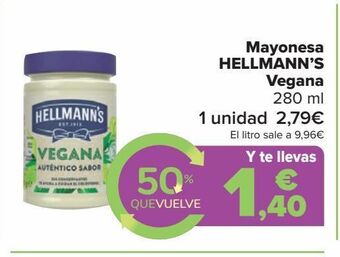 Carrefour Mayonesa hellmann's vegana oferta