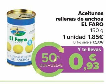 Carrefour Aceitunas rellenas de anchoa el faro oferta
