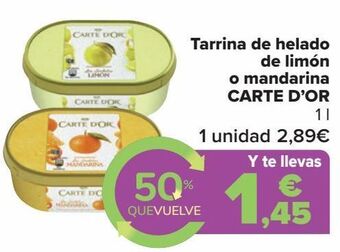 Carrefour Tarrina de helado de limón o mandarina carte d'or oferta