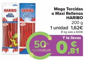Carrefour Mega torcidas o maxi rellenos haribo oferta