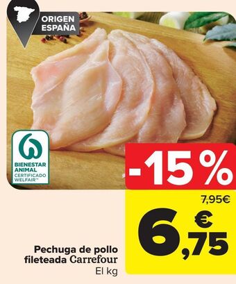 Carrefour Pechuga de pollo fileteada carrefour oferta