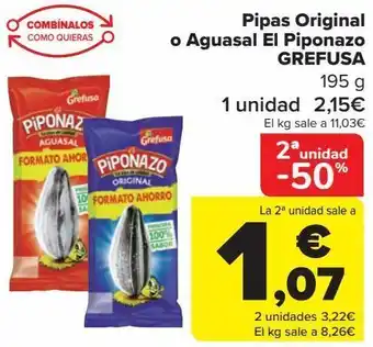 Carrefour Pipas original o aguasal el piponazo grefusa oferta