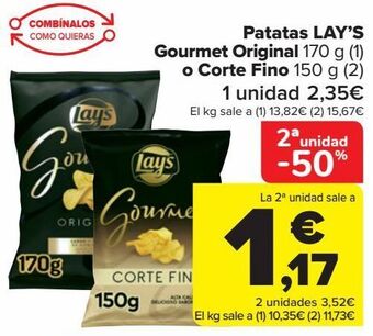 Carrefour Patatas lay's gourmet original o corte fino oferta