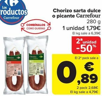 Carrefour Chorizo sarta dulce o picante carrefour oferta