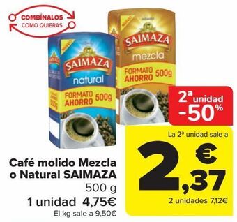 Carrefour Café molido mezcla o natural saimaza oferta