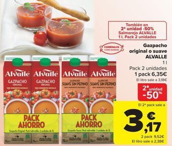 Carrefour Gazpacho original o suave alvalle oferta