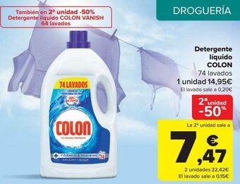 Carrefour Detergente líquido colon oferta
