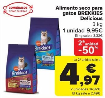 Carrefour Alimento seco para gatos brekkies delicious oferta