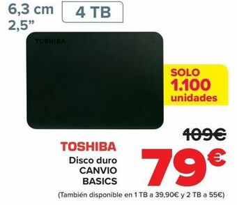 Carrefour Toshiba disco duro canvio basics oferta