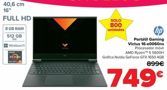 Carrefour Portátil gaming victus 16-e0060ns oferta