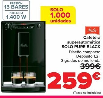 Carrefour Cafetera superautomática solo pure black oferta