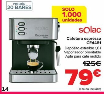 Carrefour Solac cafetera espresso ce4481 oferta