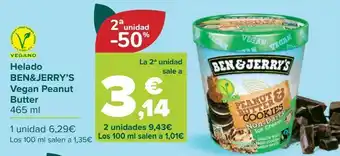 Carrefour Helado ben&jerry's vegan peanut butter oferta