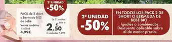 Carrefour Pack de 2 short o bermuda bio de bebé oferta